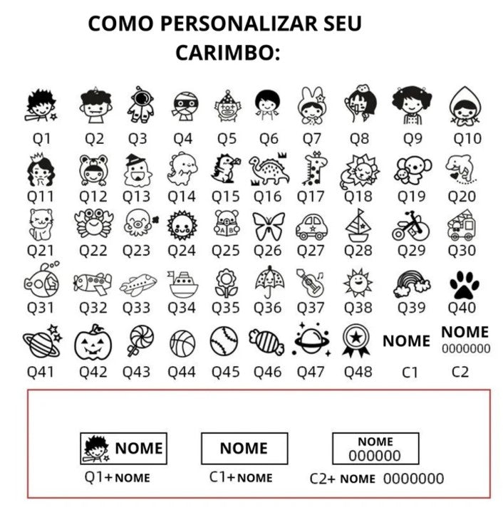 Carimbo Bichinho Personalizado